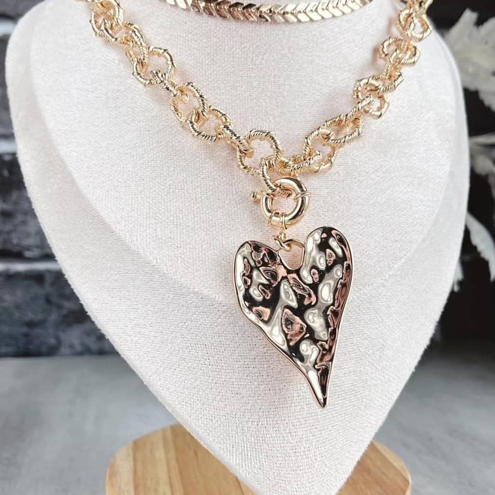 Park Lane Mable Gold Heart Pendant Necklace